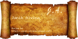 Janik Alvina névjegykártya